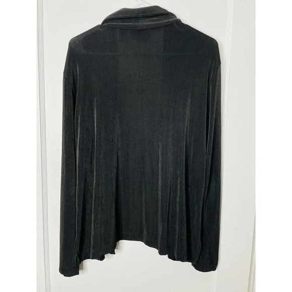 Additions by Chicos Slinky Open Cardigan Sz 3 Black Long Sleeve Stretch Womens - Picture 2 of 7